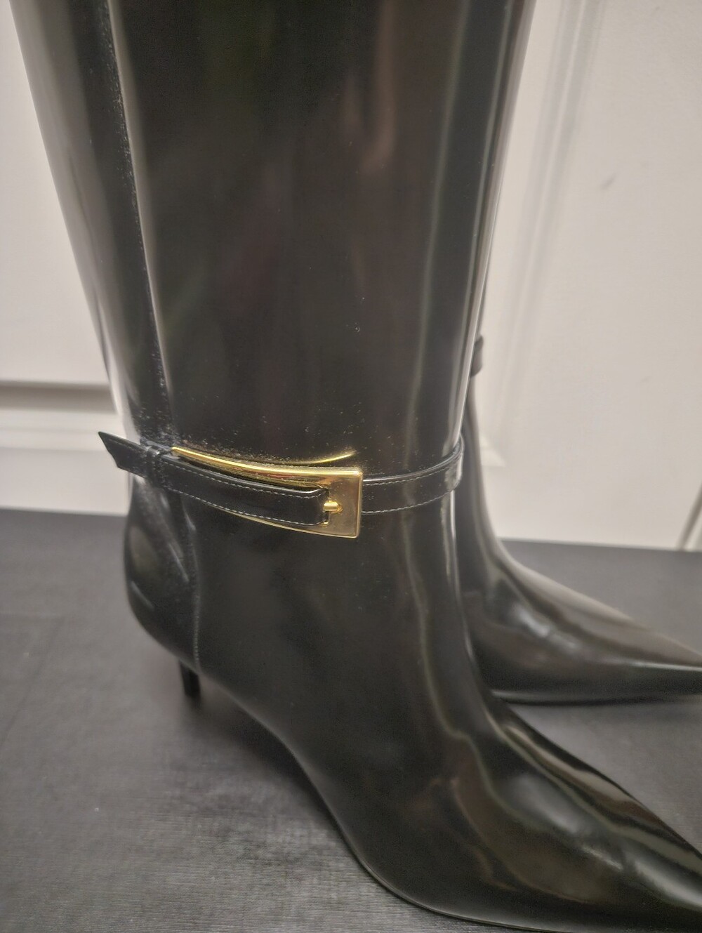 Saint Laurent Lee 70mm Patent Leather Buckle Boot Sz 40 - Picture 5 of 7